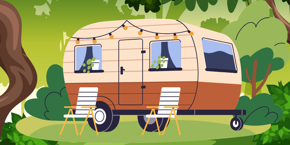 Getting ready to go camping at Holiday Camping Resort in New Era MI Getting ready to go camping at Holiday Camping Resort in New Era MI